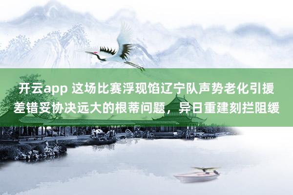 开云app 这场比赛浮现馅辽宁队声势老化引援差错妥协决远大的根蒂问题，异日重建刻拦阻缓