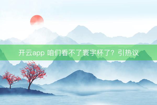 开云app 咱们看不了寰宇杯了？引热议